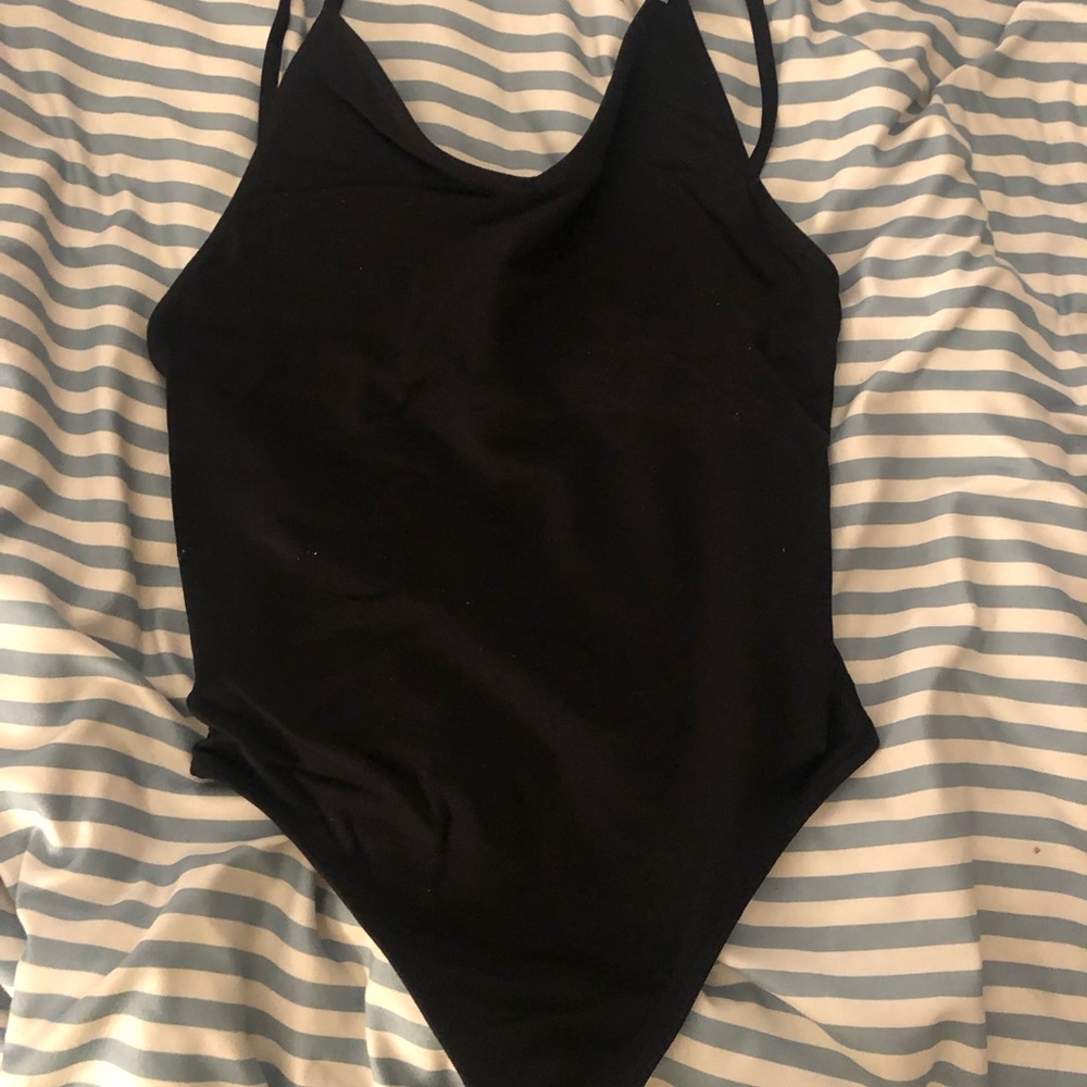Victoria secret black thong bodysuit medium, NWT